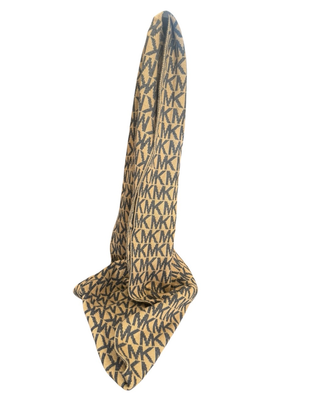 Michael Kors Men's MK Logo Knit Scarf - Tan & Black